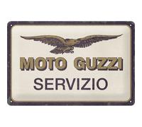 Plaque en métal Moto-Guzzi Servizio Dimension: 30 x 20 cm