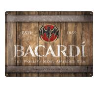Nostalgic-Art - Enseigne Plaque en Métal Émaillée 30x40cm - Bacardi Wood