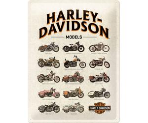 Nostalgic Art Harley-Davidson - Model Chart, panneau en fer-blan 40 cm x 30 cm