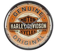 Nostalgic-Art Horloge rétro, Ø 31 cm, Harley-Davidson - Genuine Original - Idée Cadeau pour Motards, Official License Product (OLP), décoration Murale Cuisine, Design Vintage