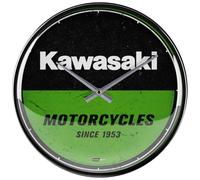 Nostalgic-Art Horloge rétro, Ø 31 cm, Kawasaki - Motorcycles - Idée Cadeau pour Motards, Official License Product (OLP), décoration Murale Cuisine, Design Vintage