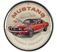 Nostalgic-Art Horloge rétro, Ford Mustang - GT 1967 Red - Idée de Cadeau pour Fans de Voitures, décoration Murale Cuisine, Design Vintage, Ø 31 cm