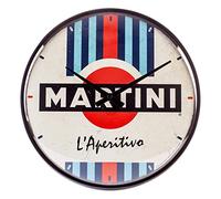 Nostalgic-Art Horloge rétro, Martini - L'Aperitivo - Idée de Cadeau pour Amateurs de Cocktails, décoration Murale Cuisine, Design Vintage, Ø 31 cm