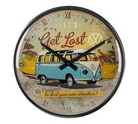 Nostalgic-Art, Horloge rétro, Volkswagen Bulli - Let's Get Lost - Cadeau pour Le Bus VW, décoration Murale Cuisine, Déco Design Vintage, Ø 31 cm