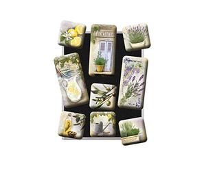 Nostalgic-Art Lot d'aimants rétro, 9 pcs, Mediterranean | pour frigo, design vintage, Idée cadeau pour jardiniers
