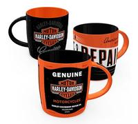 Nostalgic-Art Lot de 3 tasses à café rétro 330 ml Harley-Davidson Set 2 - Idée de cadeau pour motards, produit original sous licence (OLP), tasse en céramique pour café, design vintage