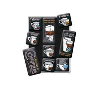 Nostalgic-Art Lot de 9 aimants rétro pour réfrigérateur Anatomy of Coffee - Idée Cadeau pour Les Fans de café - Kit magnétique pour Tableau magnétique - Design Vintage
