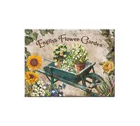 Nostalgic Art Merchandising 14266 Maison et Jardin Anglais Bleu Fleur de brouette Aimant 8 x 6 CM