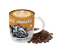 Nostalgic-Art MOTOmania Tasse à café rétro 330 ml - Courbes - Idée de cadeau pour motard - Produit original sous licence (OLP), tasse en céramique pour café, design vintage avec dicton, décoration