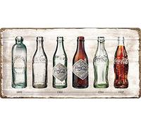 Nostalgic-Art 27021 de Coca Cola Bottle Timeline, Plaque de 25 x 50 cm métal, Multicolore, 25 x 50 x 0,2 cm