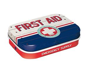 Nostalgic Art - nostalgique Pharmacie de Premiers Secours d'urgence Bleu - Alimentation - Boîte à médicaments - 4 x 6 x 1.6 cm