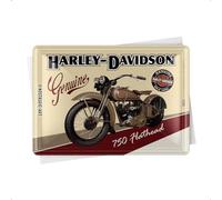 Nostalgic Art Harley-Davidson Flathead, carte postale métallique 14 cm x 10 cm