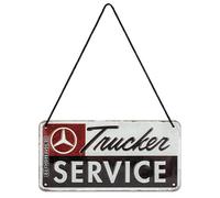 Nostalgic-Art Plaque à suspendre, Daimler Truck - Trucker Service - Idée de cadeau pour fans de voitures, en métal, Design vintage, 10 x 20 cm