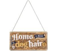 Nostalgic-Art Plaque à suspendre, Dog hair - Idée de cadeau pour propriétaires de chiens, en métal, Design rétro pour décoration, 10 x 20 cm