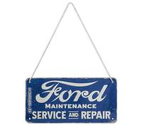 Nostalgic-Art Plaque à suspendre, Ford - Service & Repair - Idée de cadeau pour fans de voitures, en métal, Déco design retro, 10 x 20 cm 28046