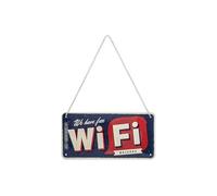 Nostalgic-Art, Plaque à Suspendre, Free Wi-FI - Panneau d'avertissement comme idée de Cadeau, en métal, Design Retro pour la décoration, 10 x 20 cm