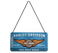 Nostalgic-Art, Plaque à Suspendre, Harley-Davidson - Logo Blue - Idée de Cadeau pour Les Fans de Moto, en métal, Déco Design Retro, 10 x 20 cm