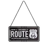 Nostalgic-Art, Plaque à Suspendre, Highway 66 - Idée de Cadeau pour Les Fans de la Route 66, en métal, Design Retro pour la décoration, 10 x 20 cm