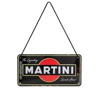 Nostalgic-Art, Plaque à Suspendre, Martini - Served Here - Idée de Cadeau pour Les Amateurs de Cocktails, en métal, Déco Design Retro, 10 x 20 cm