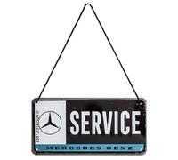 Nostalgic-Art, Plaque à suspendre, Mercedes-Benz Service - Idée de cadeau pour les fans d'automobiles, en métal, Déco design retro, 10 x 20 cm