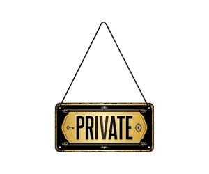 Nostalgic-Art, Plaque à suspendre, Private - Panneau d'avertissement comme idée de cadeau, en métal, Design retro pour la décoration, 10 x 20 cm
