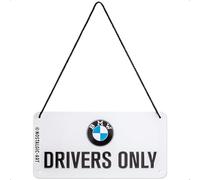 Nostalgic-Art Plaque à suspendre rétro, 10 x 20 cm, Official License Product (OLP), BMW - Drivers Only - Idée de cadeau pour fans de BMW, en métal, design vintage