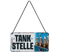 Nostalgic-Art Plaque à suspendre rétro 10 x 20 cm - Station-service de bière - Idée cadeau pour les fans de bière - En métal - Design vintage avec inscription en allemand