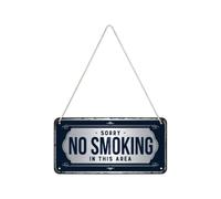 Nostalgic-Art, Plaque à suspendre, Sorry, No Smoking - Panneau d'avertissement comme idée de cadeau, en métal, Déco design retro, 10 x 20 cm