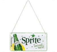 Nostalgic-Art Plaque à suspendre, Sprite - Served Here - Idée de cadeau comme accessoire de bar, en métal, Design rétro pour décoration, 10 x 20 cm 28055