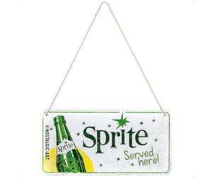 Nostalgic-Art Plaque à suspendre, Sprite - Served Here - Idée de cadeau comme accessoire de bar, en métal, Design rétro pour décoration, 10 x 20 cm 28055