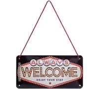 Nostalgic-Art, Plaque à suspendre, Welcome - Idée de cadeau pour les fans de la Route 66, en métal, Design retro pour la décoration, 10 x 20 cm