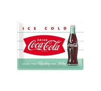 NOSTALGIC ART Plaque Coca-cola - en métal - Blanc - 30 x 40 cm
