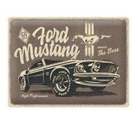 Nostalgic Art - Plaque décorative en métal en relief 40 x 30 cm Ford Mustang - The Boss multicolore G