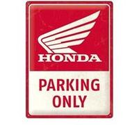 Nostalgic-Art Plaque vintage, Honda MC - Parking Only - Idée de cadeau pour motards, en métal, Design rétro pour la décoration, 30 x 40 cm