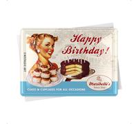 Nostalgic-Art Plaque en Metal 10 x 14 cm - Happy Birthday Cake