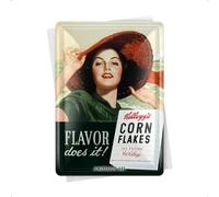 Nostalgic-Art Plaque en Metal 10 x 14 cm - Kellogg's Flavor Does It