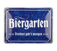 Nostalgic-Art Plaque en métal rétro 15 x 20 cm Motif jardin de bière Idée cadeau pour les fans de bière Design vintage avec inscription en allemand