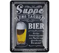 Nostalgic-Art Plaque en métal rétro 15 x 20 cm Soupe du jour Idée cadeau pour les fans de bière en métal Design vintage avec inscription en anglais