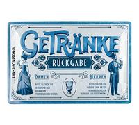 Nostalgic-Art Plaque en tôle rétro - 20 x 30 cm - Cadeau de retour de boisson - Accessoire de bar - En métal - Design vintage avec inscription en allemand