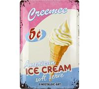 Nostalgic-Art Plaque en tôle rétro 20 x 30 cm Ice Cream - Idée cadeau pour les fans de dîner, en métal, design vintage