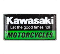 Kawasaki Plaque en métal Kawasaki logo Dimension: 50x25cm