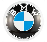 Nostalgic-Art Plaque rétro, Ø 35 cm, BMW - Logo - Idée cadeau pour fans de BMW, Official License Product (OLP), en métal, design vintage