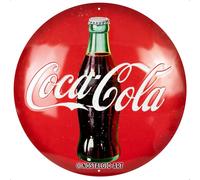 Nostalgic-Art Plaque rétro, Ø 35 cm, Coca-Cola - Idée cadeau pour fans de Coke, Official License Product (OLP), en métal, design vintage
