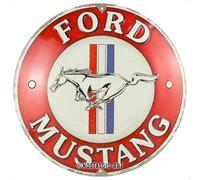 Nostalgic-Art Plaque rétro, Ø 35 cm, Ford Mustang - 3 Stripes Red - Idée cadeau pour fans de Ford, Official License Product (OLP), en métal, design vintage