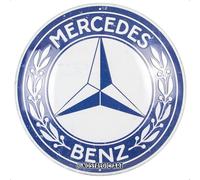 Nostalgic-Art Plaque rétro, Ø 35 cm, Mercedes-Benz - Logo - Idée cadeau pour fans de Mercedes-Benz, Official License Product (OLP), en métal, design vintage