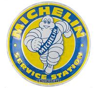 Nostalgic-Art Plaque rétro, Ø 35 cm, Michelin - Service Station - Idée cadeau pour fans de moteur, Official License Product (OLP), en métal, design vintage