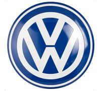 Nostalgic-Art Plaque rétro, Ø 35 cm, VW - Logo - Idée cadeau pour le bus Volkswagen, Official License Product (OLP), en métal, design vintage