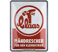 Nostalgic-Art Plaque rétro, 15 x 20 cm, Claas - Mähdrescher - Idée de cadeau pour fans des tracteurs, Official License Product (OLP), en métal, design vintage