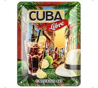 Nostalgic-Art Plaque Vintage Cuba Libre - Idée de Cadeau comme Accessoire de Bar, en métal, Design Retro pour la décoration, 15 x 20 cm