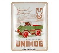 Nostalgic-Art Plaque rétro, 15 x 20 cm, Daimler Truck - Unimog 1951 - Idée cadeau pour fans d'accessoires automobiles, Official License Product (OLP), en métal, design vintage